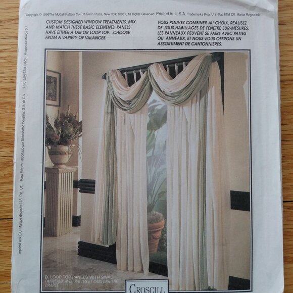 Curtains Sewing Pattern Drapes Valances McCalls 8142 DIY Window Treatments UNCUT - Picture 6 of 8